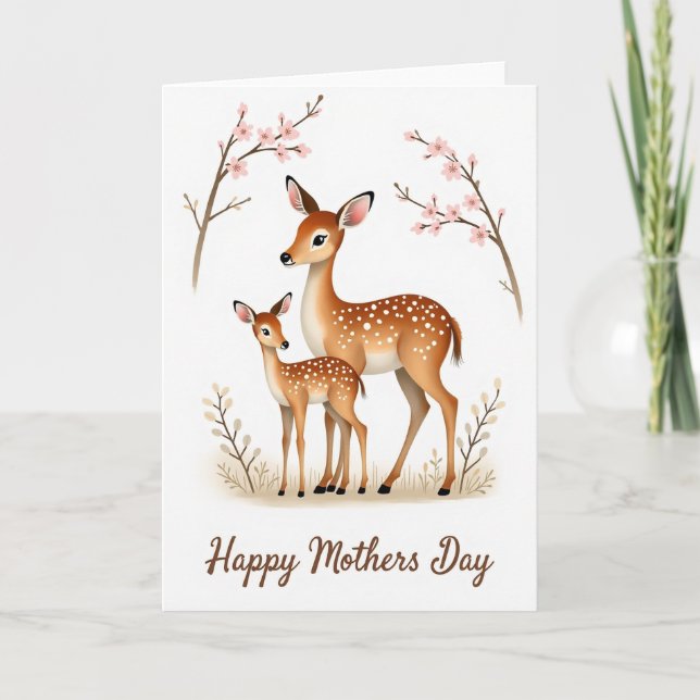Sweet Mothers Day Fawn Card (Front)