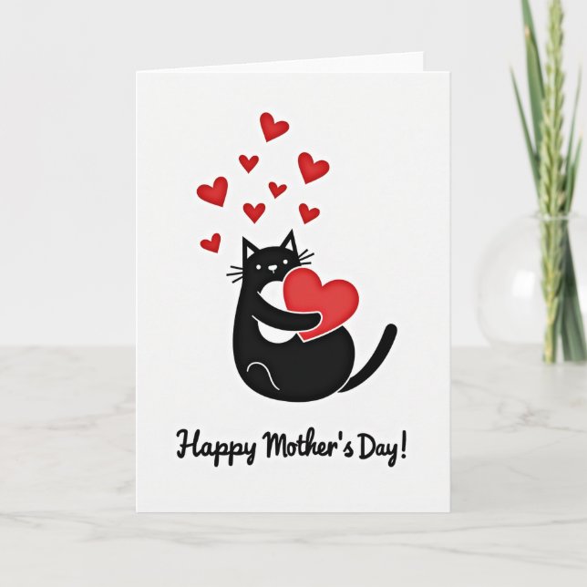 Sweet Mothers Day Feline Card (Front)