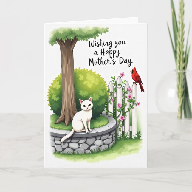 Sweet Mothers Day Feline Scene Card (Front)