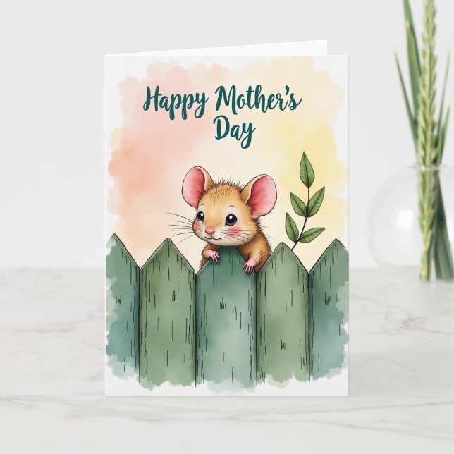 Sweet Mothers Day Fence Peek Card (Front)
