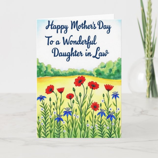 Sweet Mothers Day Field Scene Card (Front)