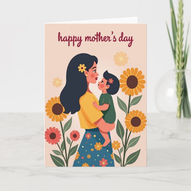 Sweet Mothers Day Floral Bloom Card (Front)