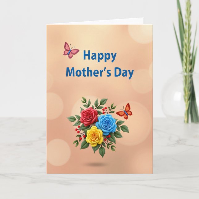Sweet Mothers Day Floral Bouquet Card (Front)