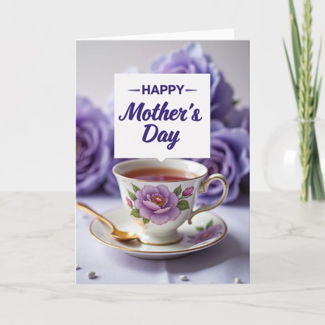 Sweet Mothers Day Floral Cup Card (Front)