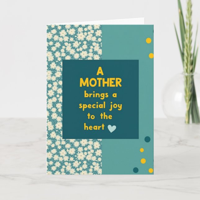Sweet Mothers Day Floral Design Card (Front)