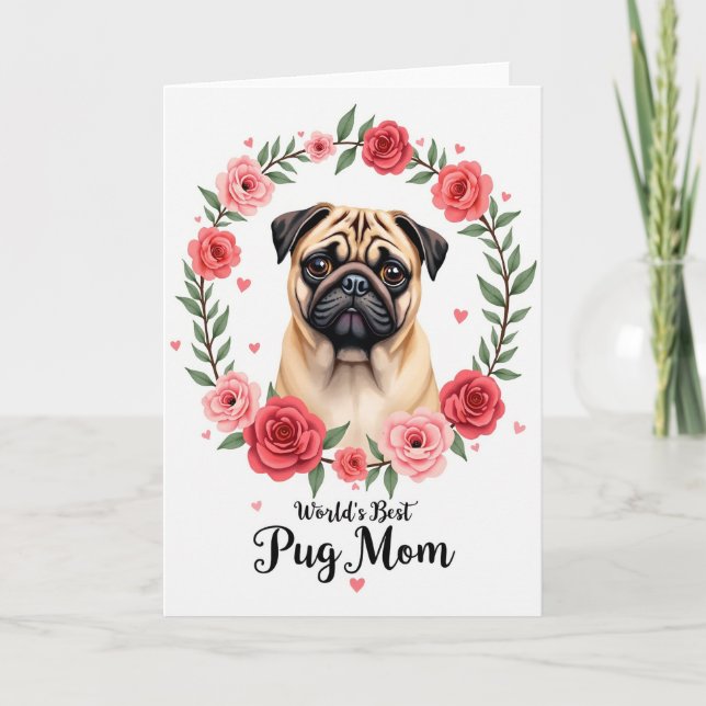 Sweet Mothers Day Floral Dog Card (Front)