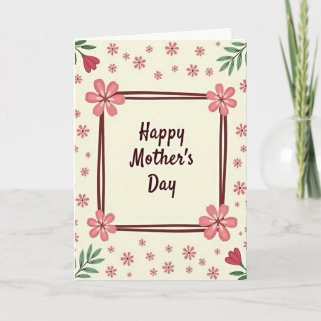 Sweet Mothers Day Floral Frame Card (Front)