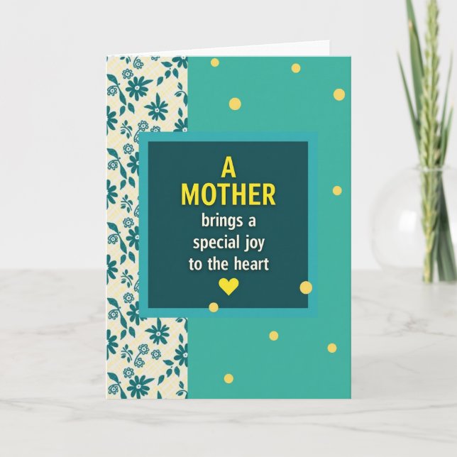 Sweet Mothers Day Floral Pattern Card (Front)