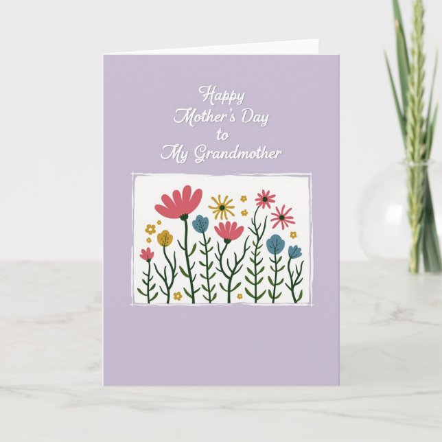 Sweet Mothers Day Floral Scene Card (Front)