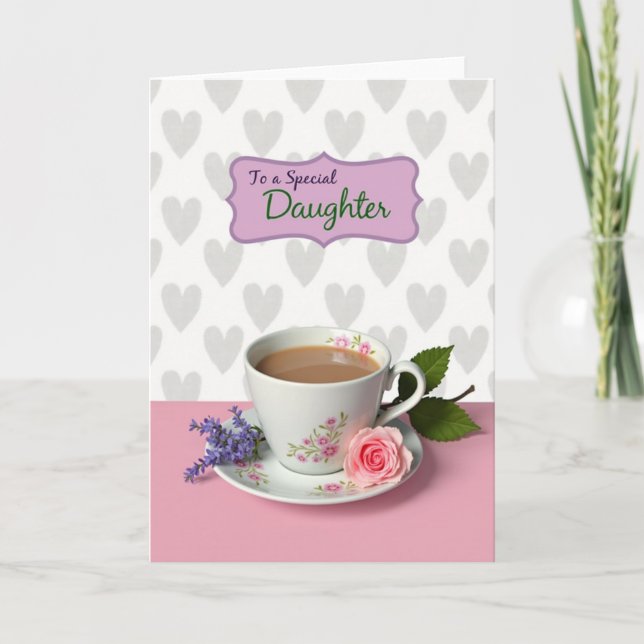 Sweet Mothers Day Floral Teacup Card (Front)