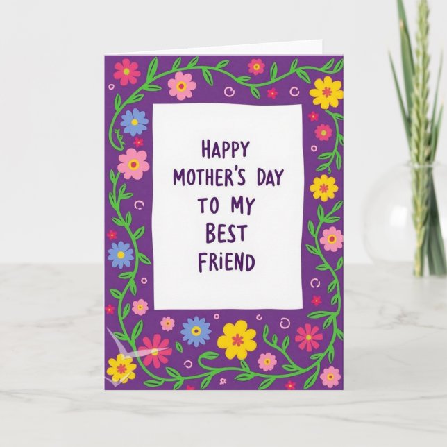 Sweet Mothers Day Floral Vines Card (Front)