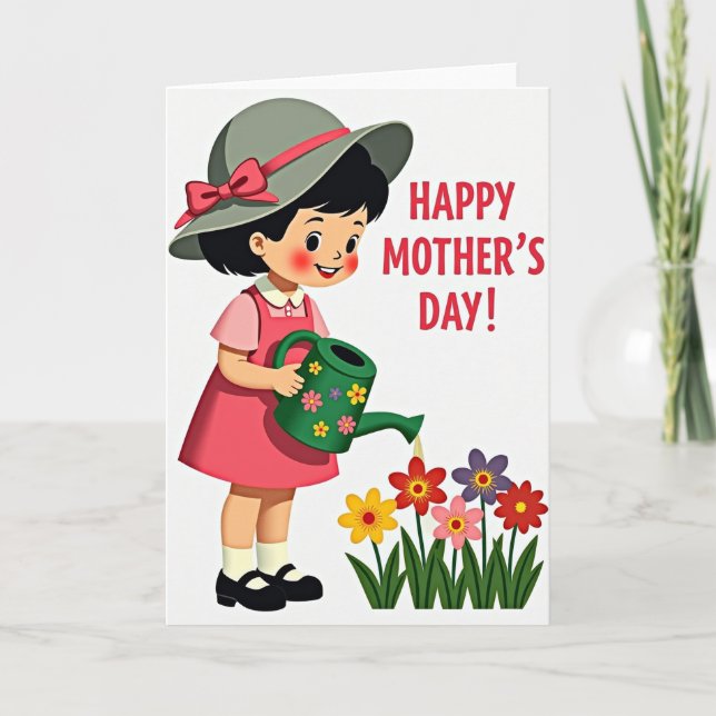 Sweet Mothers Day Flower Child Card (Front)