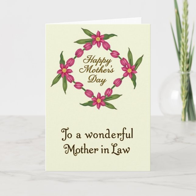 Sweet Mothers Day Flower Frame Card (Front)
