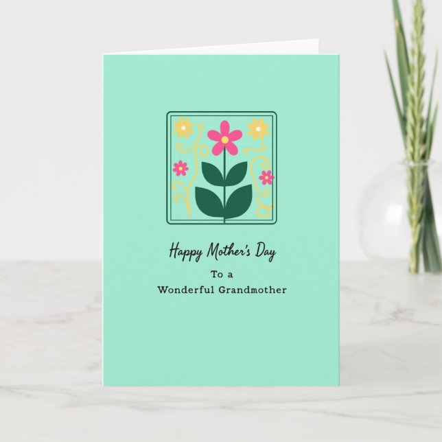 Sweet Mothers Day Flower Graphic Card (Front)