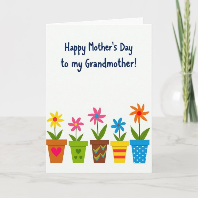 Sweet Mothers Day Flower Pot Card (Front)