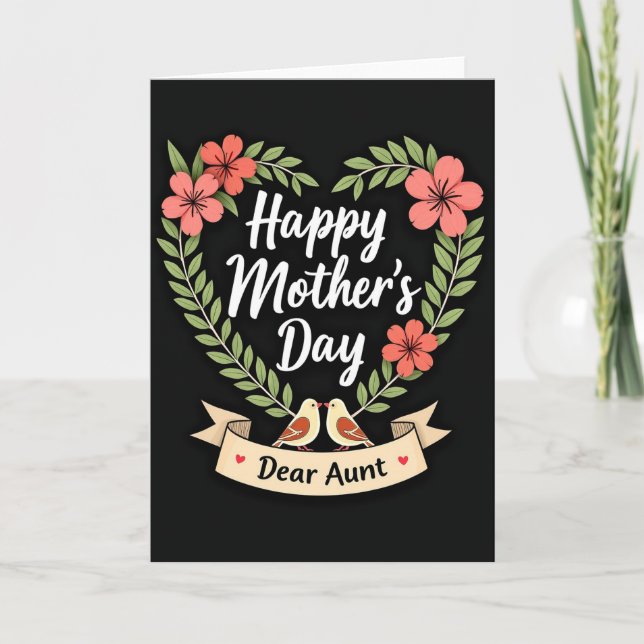 Sweet Mothers Day Foliage Heart Card (Front)