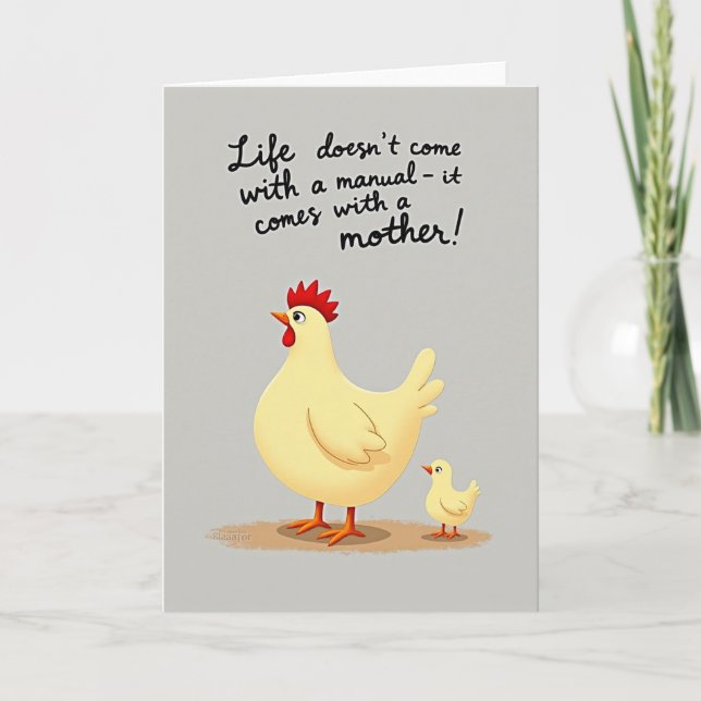 Sweet Mothers Day Fowl Art Card (Front)