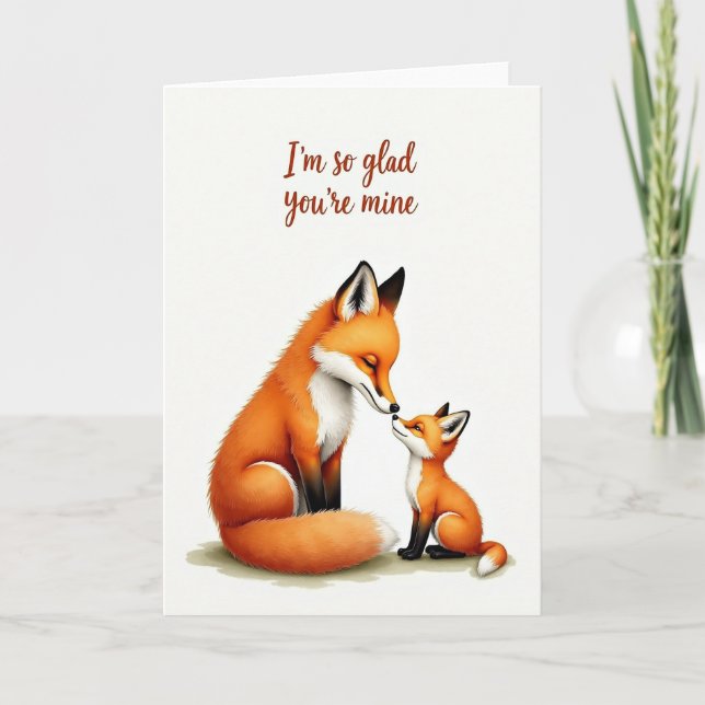 Sweet Mothers Day Fox Hug Card (Front)
