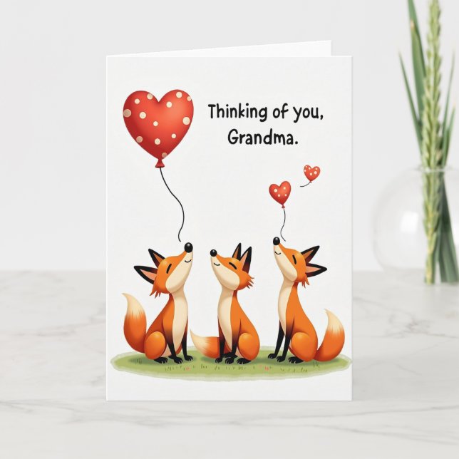 Sweet Mothers Day Foxes Card (Front)