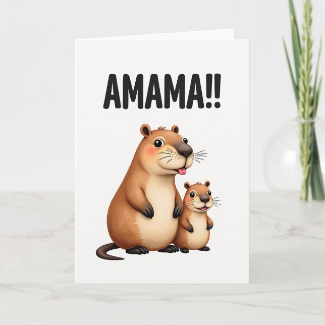 Sweet Mothers Day Furry Family Card (Front)