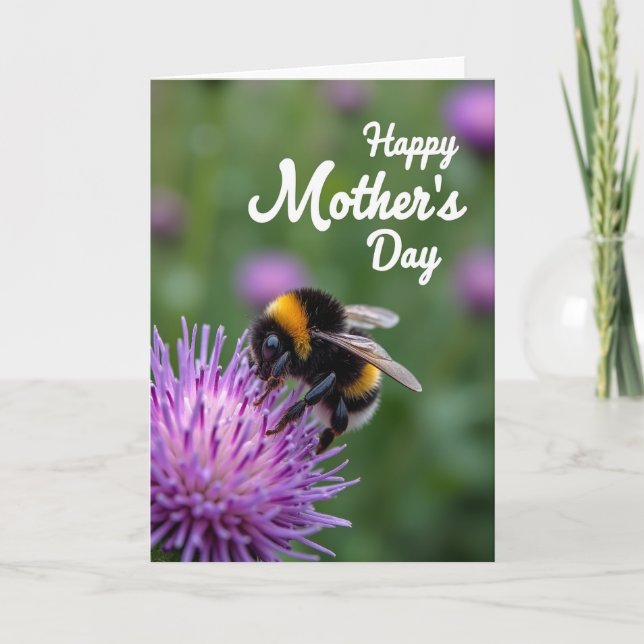 Sweet Mothers Day Fuzzy Insect Card (Front)