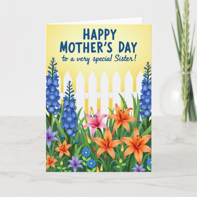 Sweet Mothers Day Garden View Card (Front)