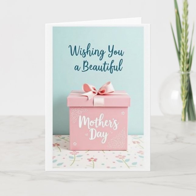 Sweet Mothers Day Gift Box Card (Front)