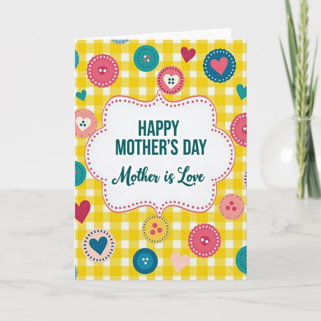 Sweet Mothers Day Gingham Card (Front)
