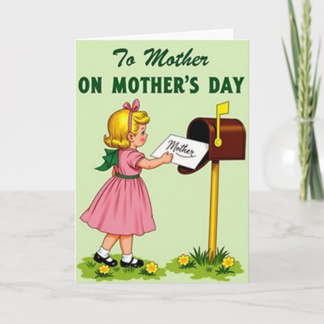 Sweet Mothers Day Girl Card (Front)