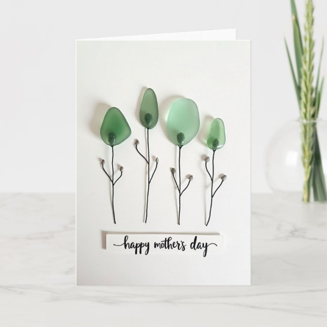 Sweet Mothers Day Glass Art Card (Front)