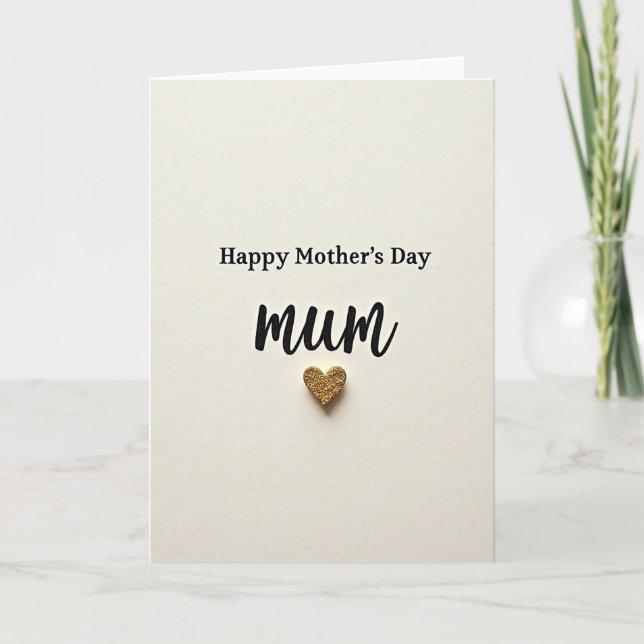 Sweet Mothers Day Glitter Heart Card (Front)