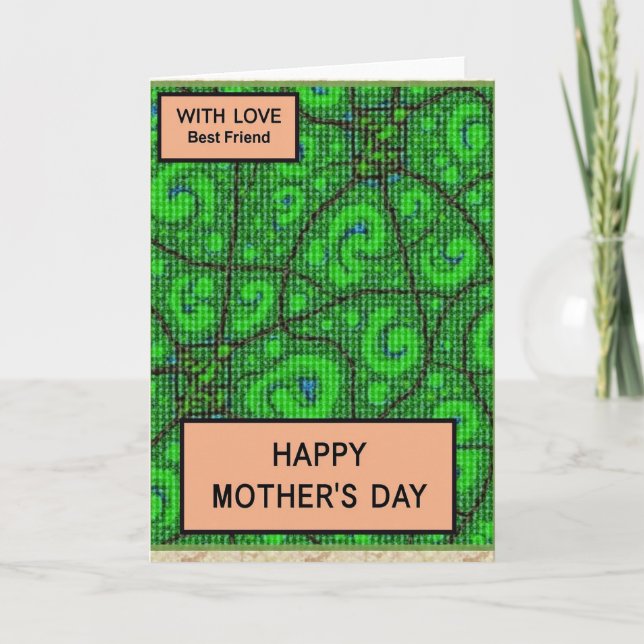 Sweet Mothers Day Green Art Card (Front)