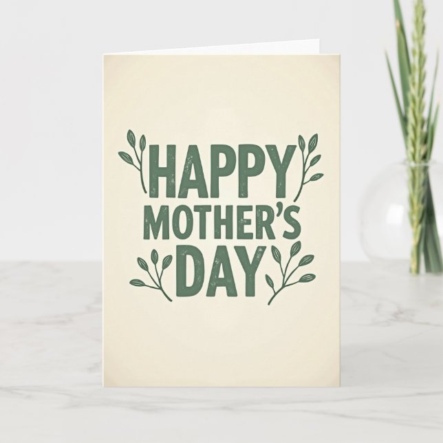 Sweet Mothers Day Greenery Card (Front)