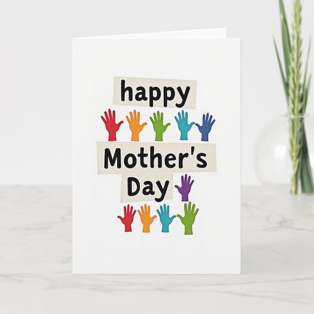 Sweet Mothers Day Hand Art Card (Front)