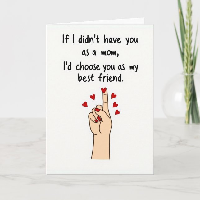 Sweet Mothers Day Hand Heart Card (Front)