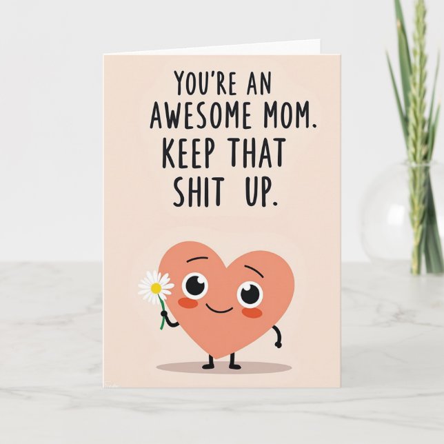 Sweet Mothers Day Heart Daisy Card (Front)