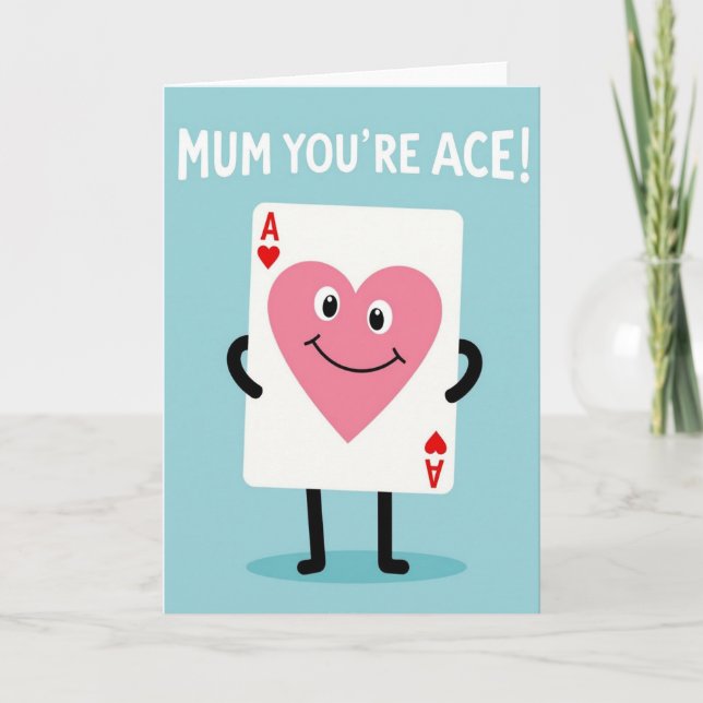 Sweet Mothers Day Heart Face Card (Front)