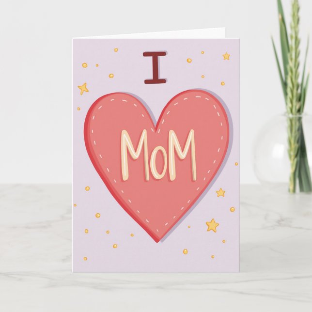 Sweet Mothers Day Heart Felt Card (Front)