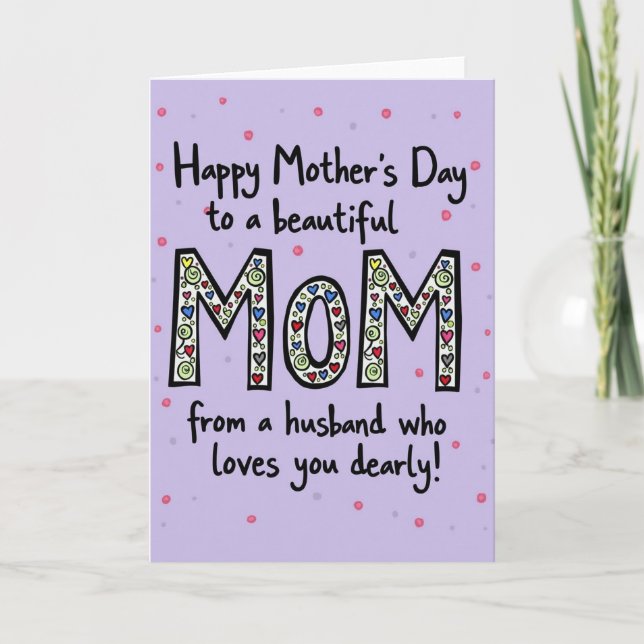 Sweet Mothers Day Heart Filled Card (Front)