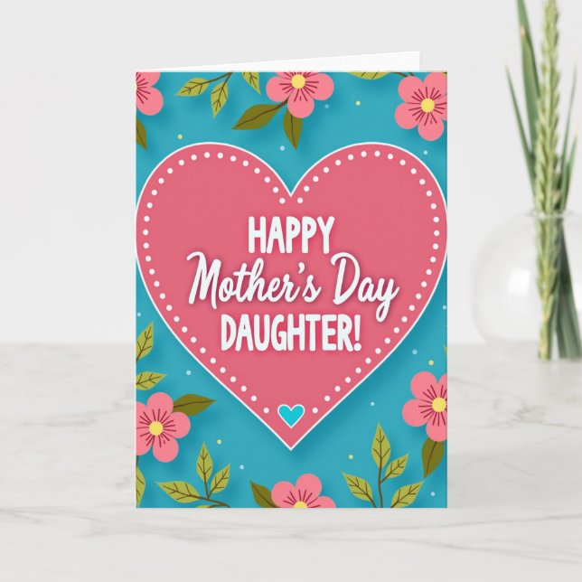 Sweet Mothers Day Heart Floral Card (Front)