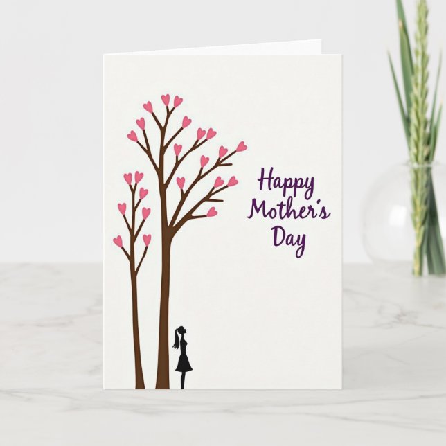 Sweet Mothers Day Heart Tree Card (Front)