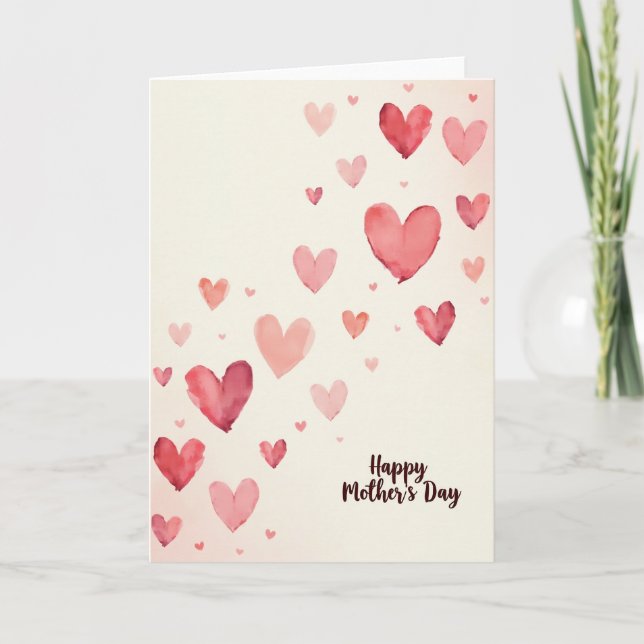 Sweet Mothers Day Hearts Art Card (Front)