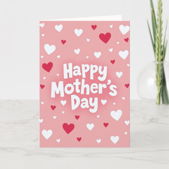 Sweet Mothers Day Hearts Card (Front)