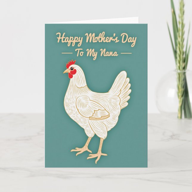 Sweet Mothers Day Hen Card (Front)