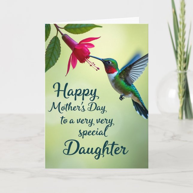 Sweet Mothers Day Hummingbird Card (Front)