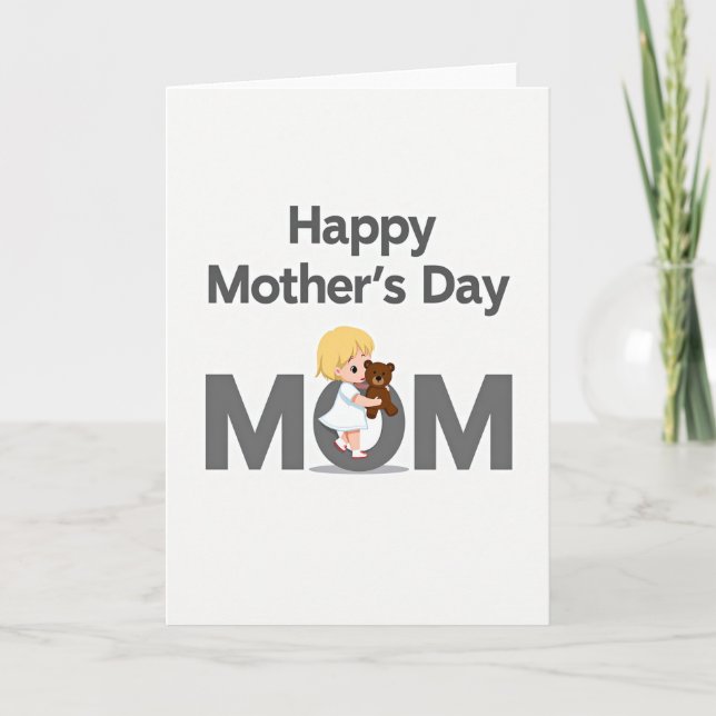 Sweet Mothers Day Illustration Card (Front)