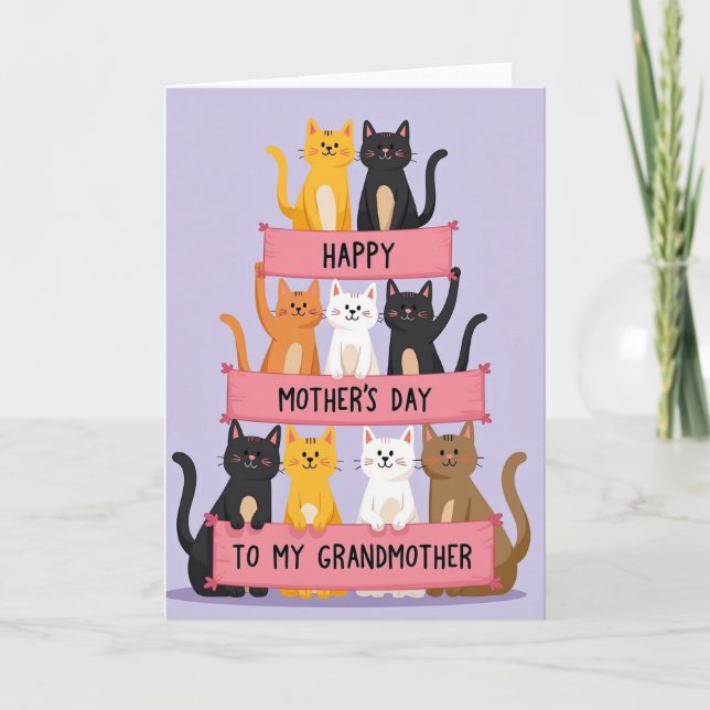 Sweet Mothers Day Kittens Card (Front)
