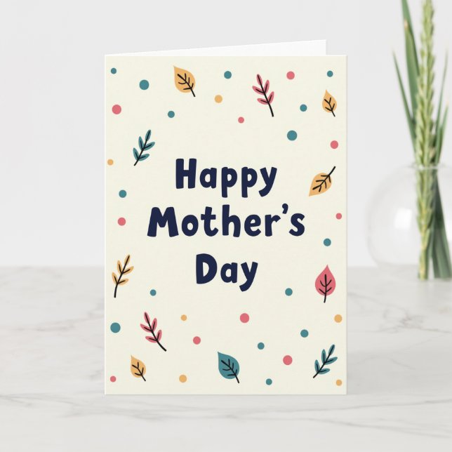 Sweet Mothers Day Leaves Card (Front)