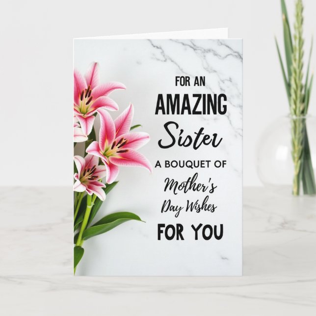 Sweet Mothers Day Lilies Card (Front)