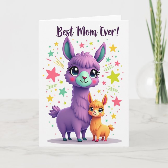 Sweet Mothers Day Llama Card (Front)